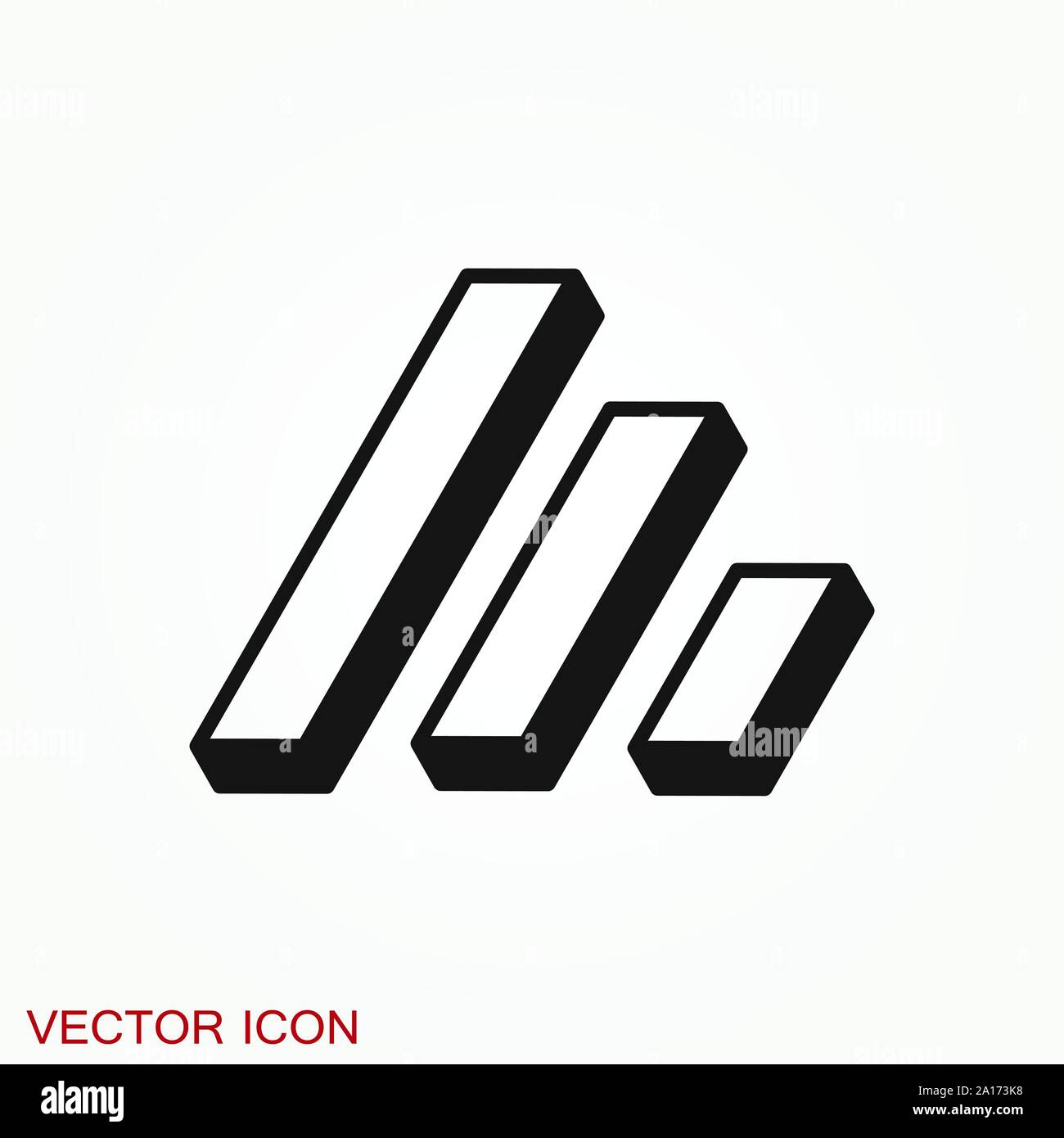 Grafico e icona diagramma. Analisi e simboli aziendali. Illustrazione Vettoriale