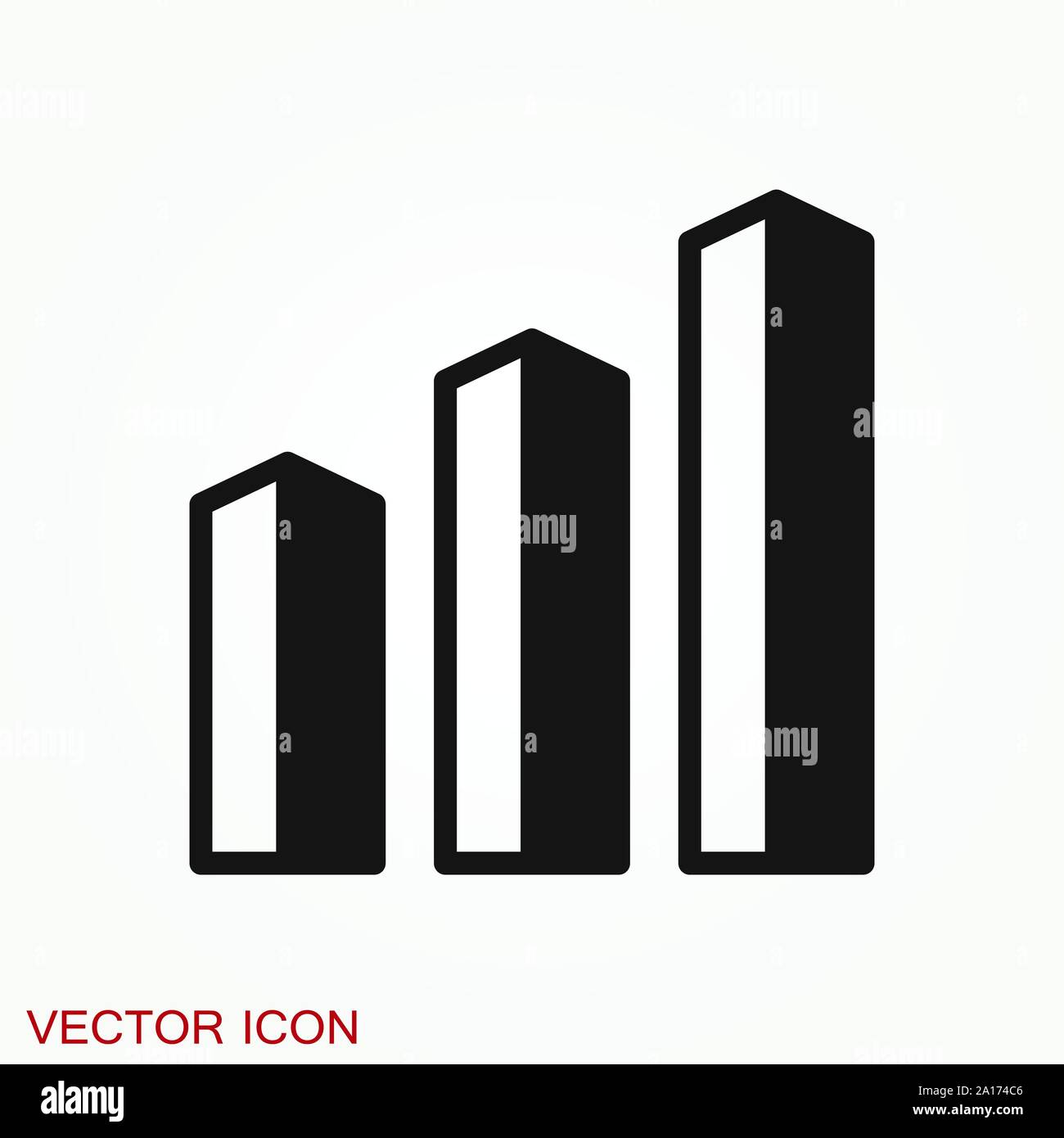 Grafico e icona diagramma. Analisi e simboli aziendali. Illustrazione Vettoriale
