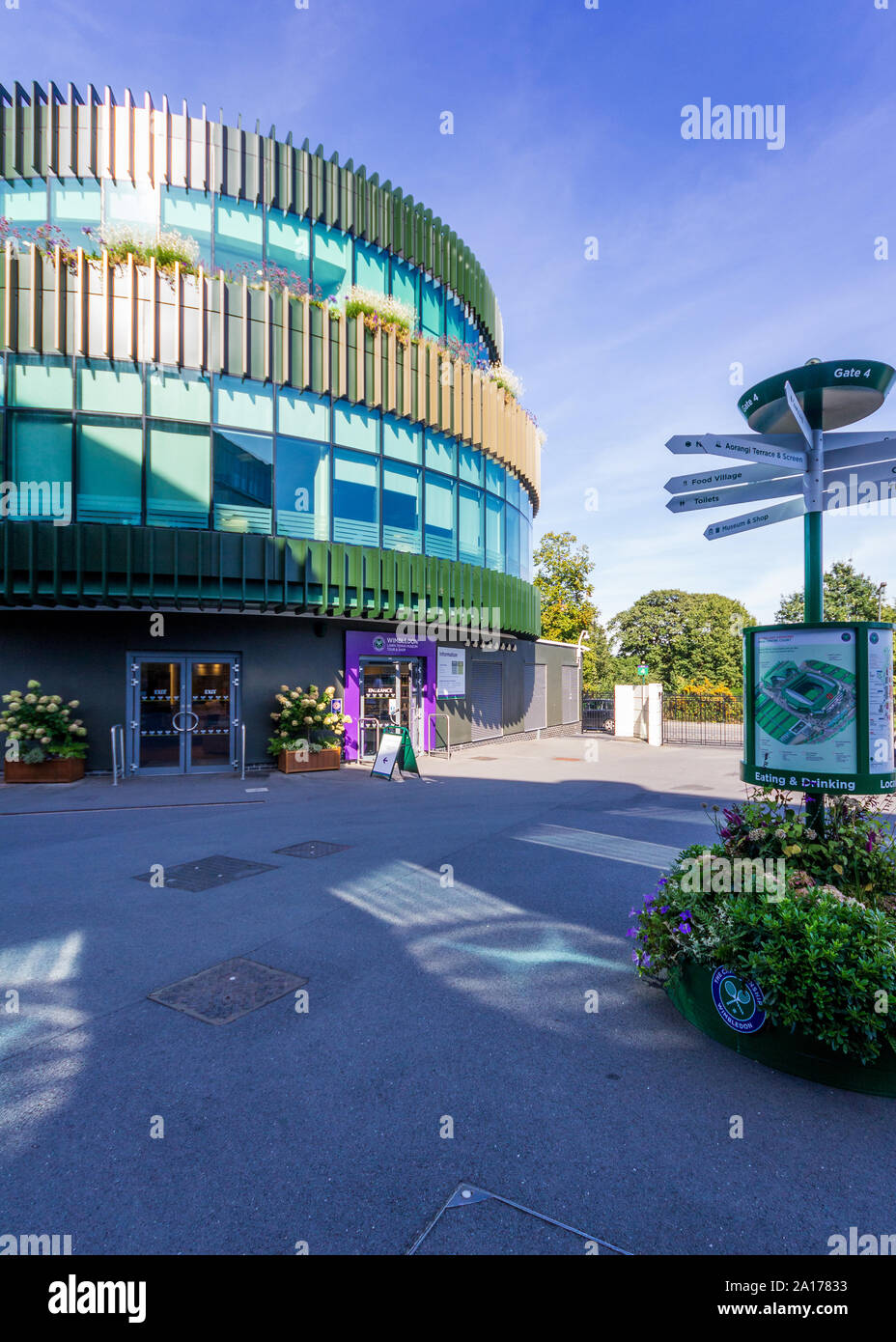 Centre Court a tutti England Lawn Tennis Club, Wimbledon. Foto Stock