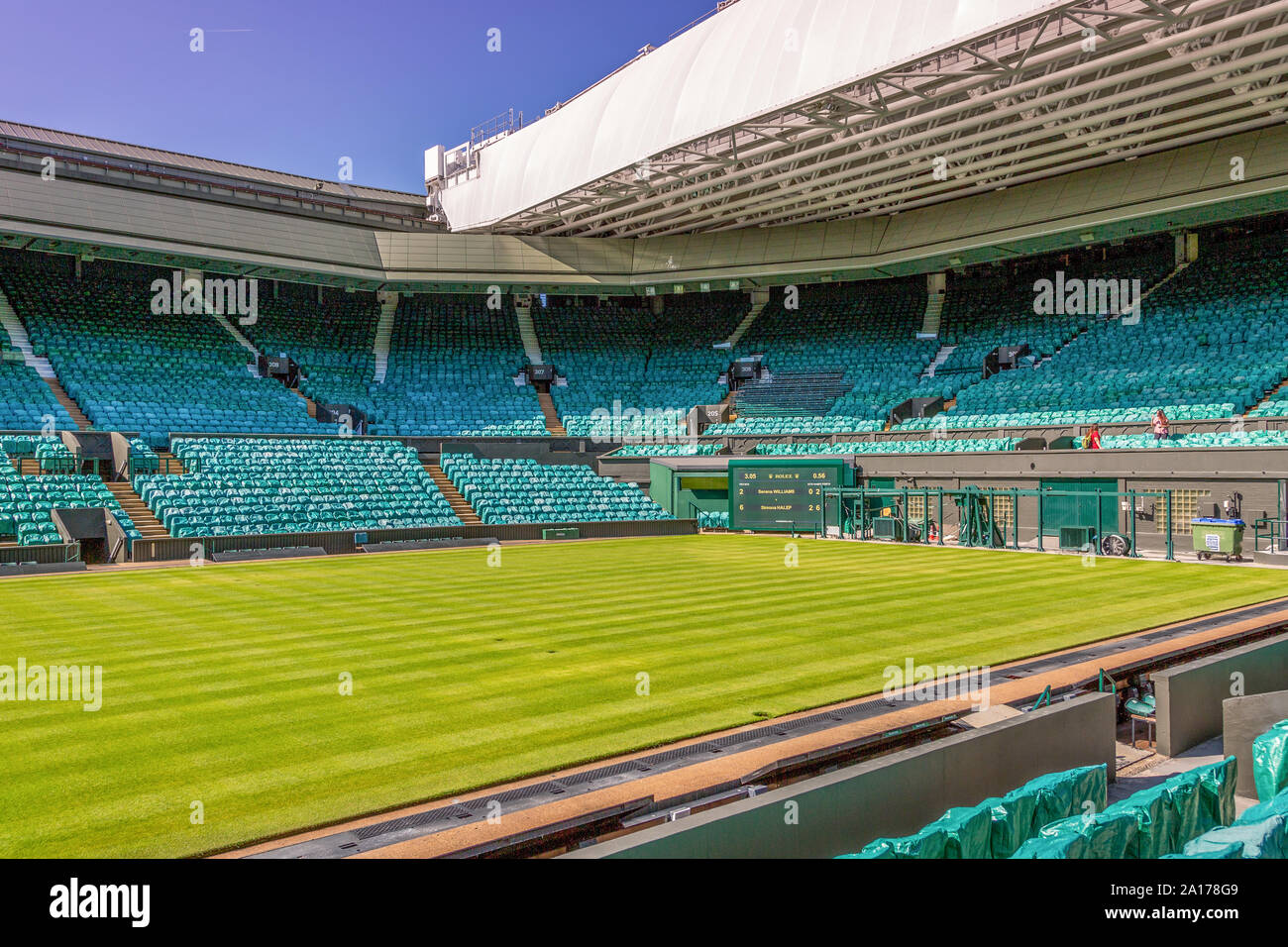 Centre Court a tutti England Lawn Tennis Club, Wimbledon. Foto Stock