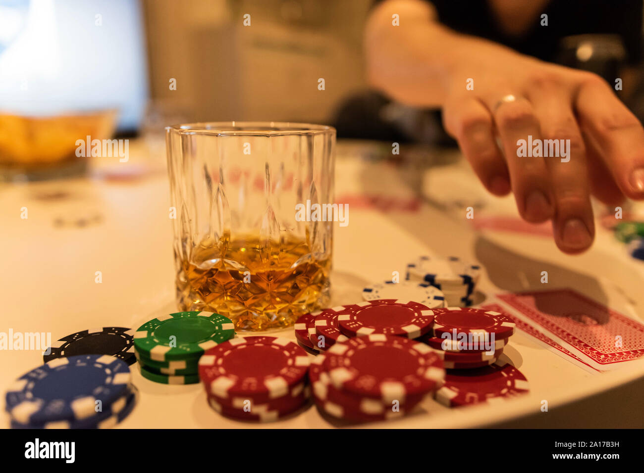 Poker, boys night out Foto Stock