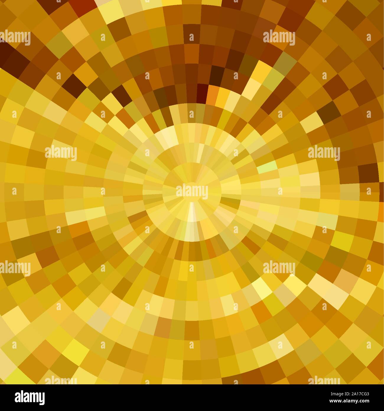 Abstract oro lucido mosaico concentrico sfondo vettoriale. Illustrazione Vettoriale