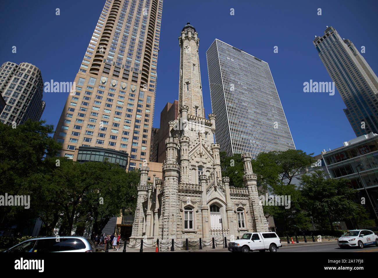 Chicago Water Tower di Chicago, Illinois, Stati Uniti d'America Foto Stock