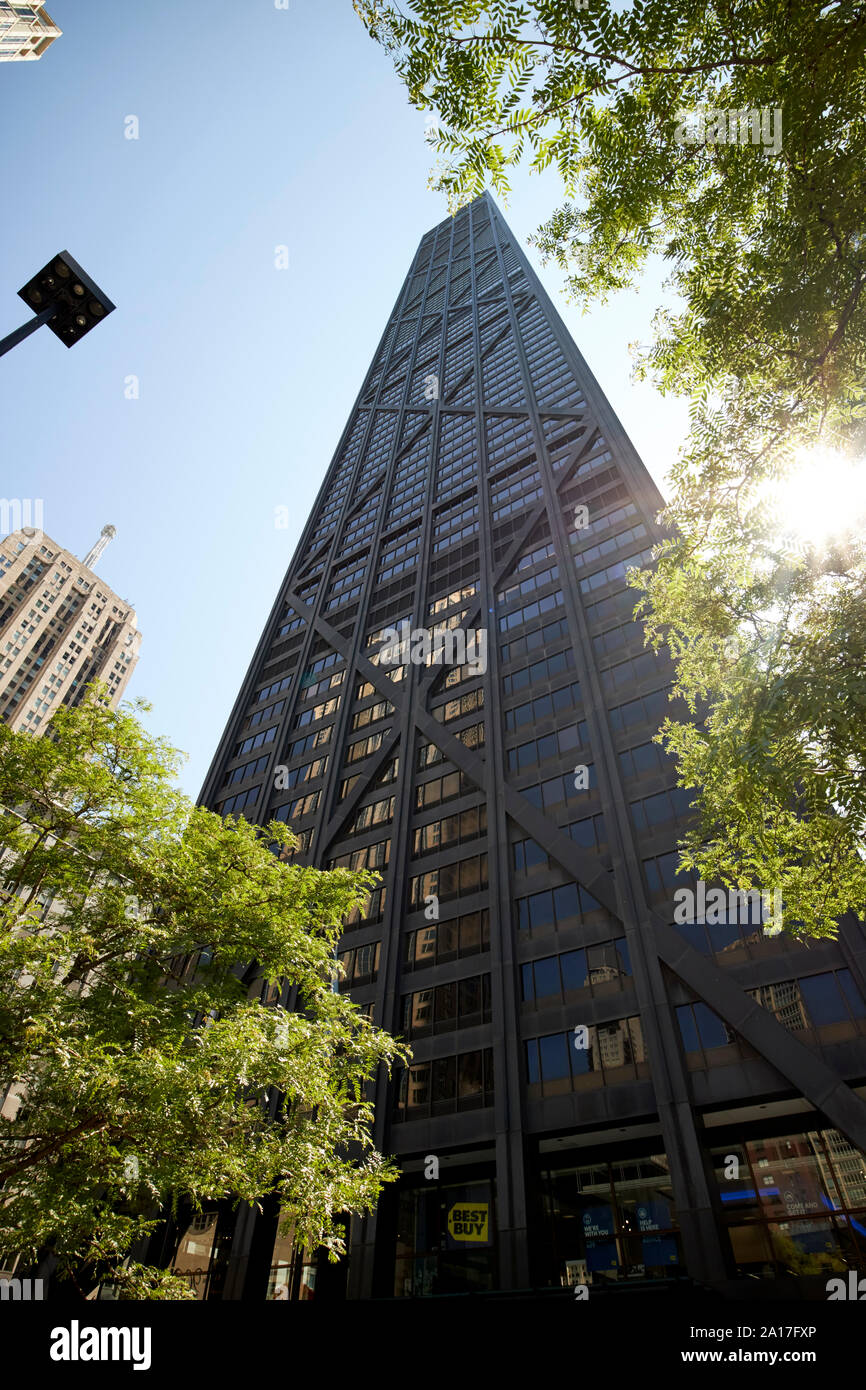 875 North Michigan Avenue il john hancock center grattacielo di chicago, illinois, Stati Uniti d'America Foto Stock