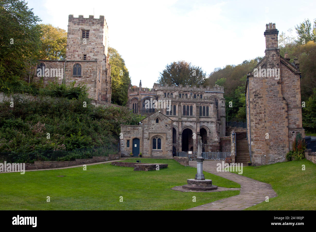 San Winefrides Santuario, un antico pellegrinaggio il monumento di Holywell, Flintshire, il Galles del Nord Foto Stock