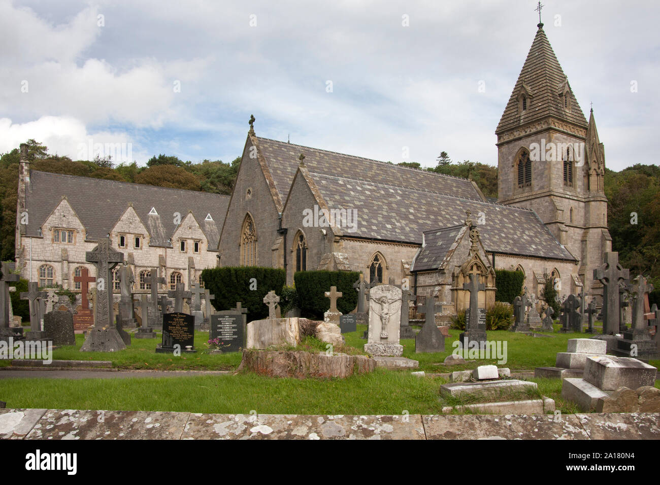 Pantasaph Convento francescano & St Davids Chiesa Eglwys Dewi Sant), Holywell, Flintshire, il Galles del Nord Foto Stock