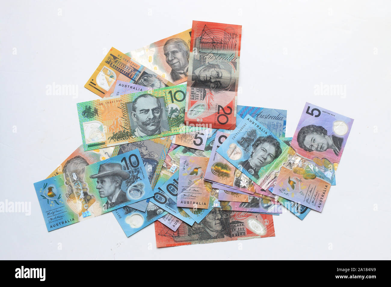 Miscela di valuta australiana Foto Stock