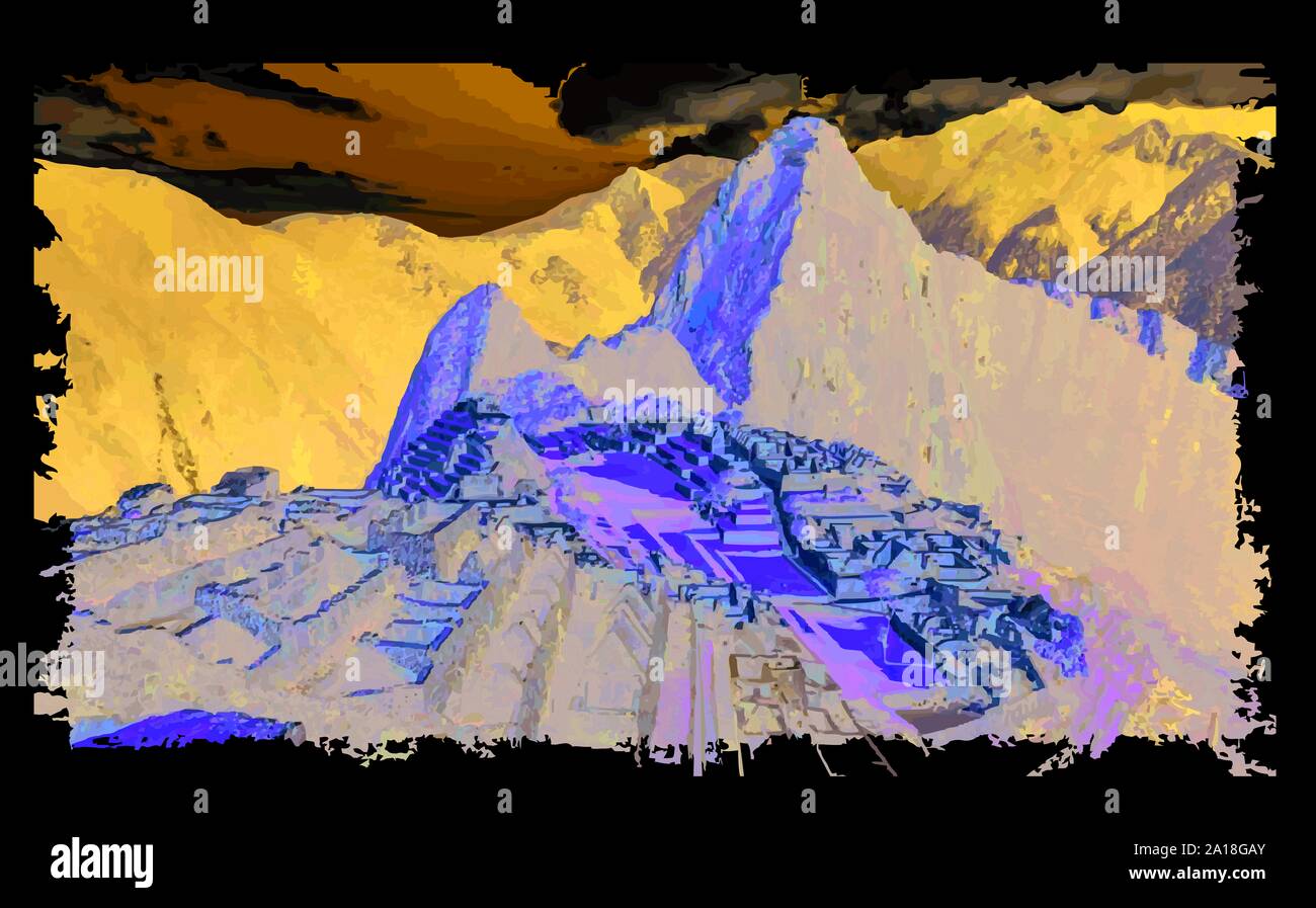 Machu Picchu Cuzco una delle sette meraviglie del mondo, capitale Inca in Perù Foto Stock