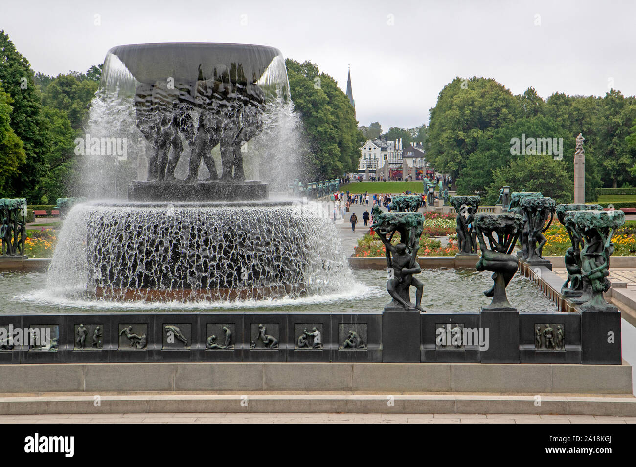 Fontana di Vigeland park (Parco Frogner) Foto Stock