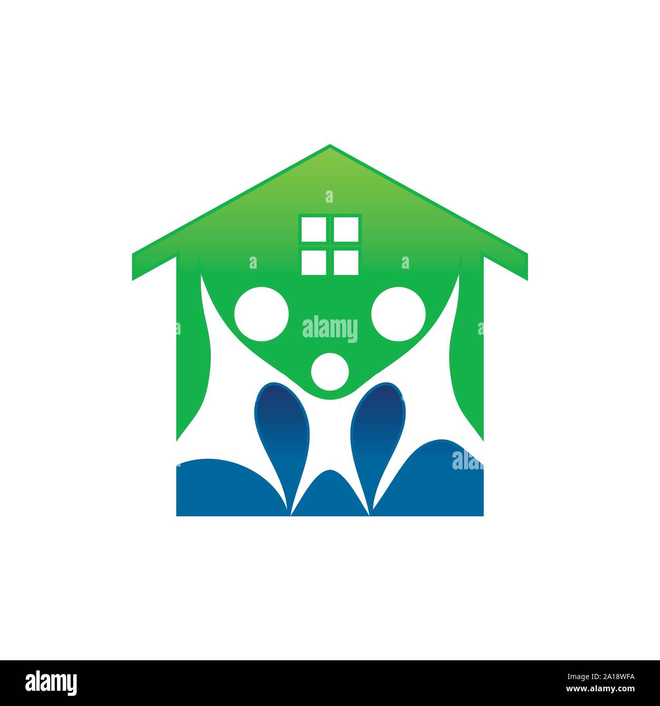 Happy Family Home simbolo vettore Logo grafico del modello di progettazione Illustrazione Vettoriale