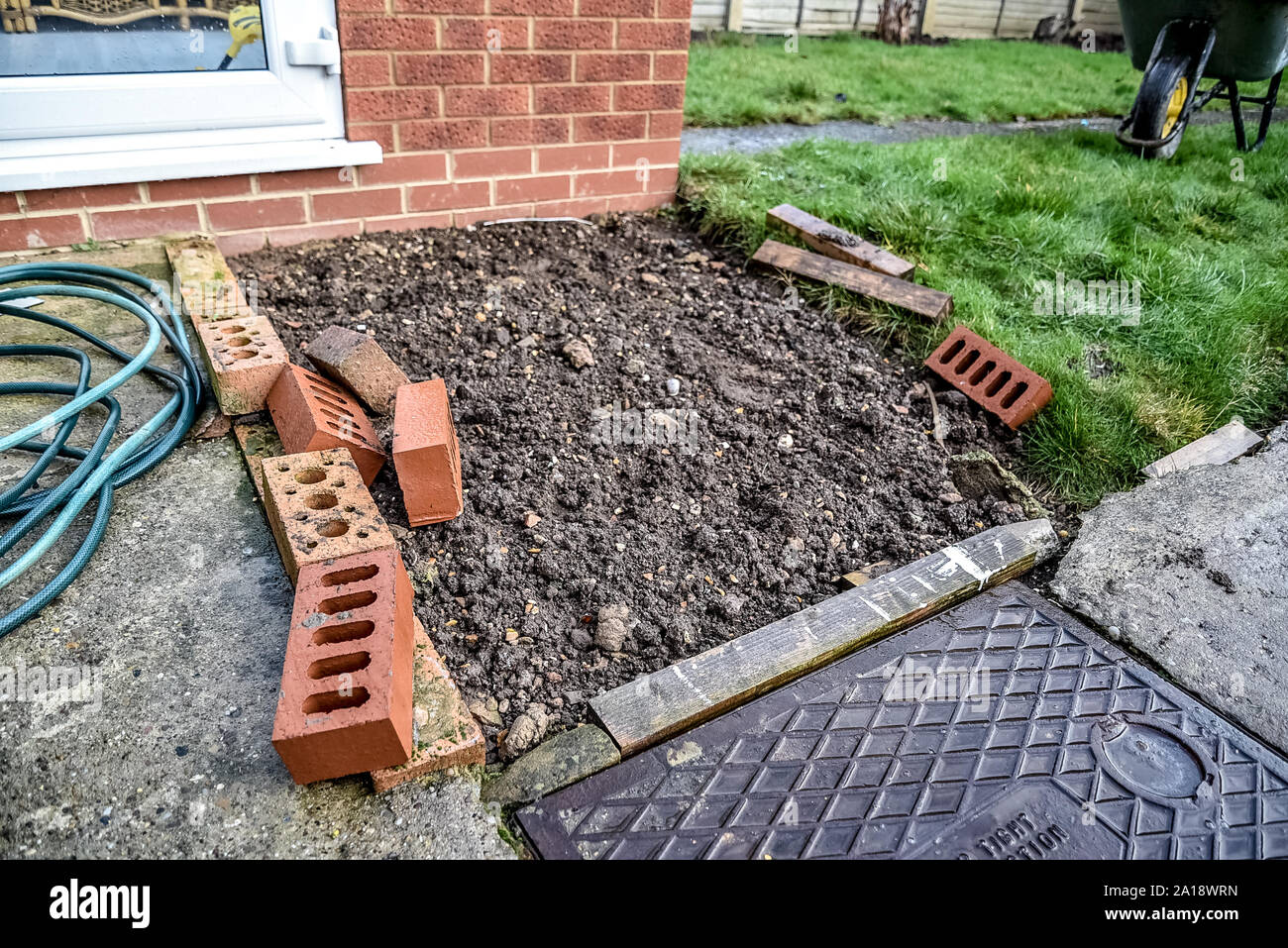 Di giardinaggio, blockwork, cotto, pavimentazione & Recinzioni Foto Stock