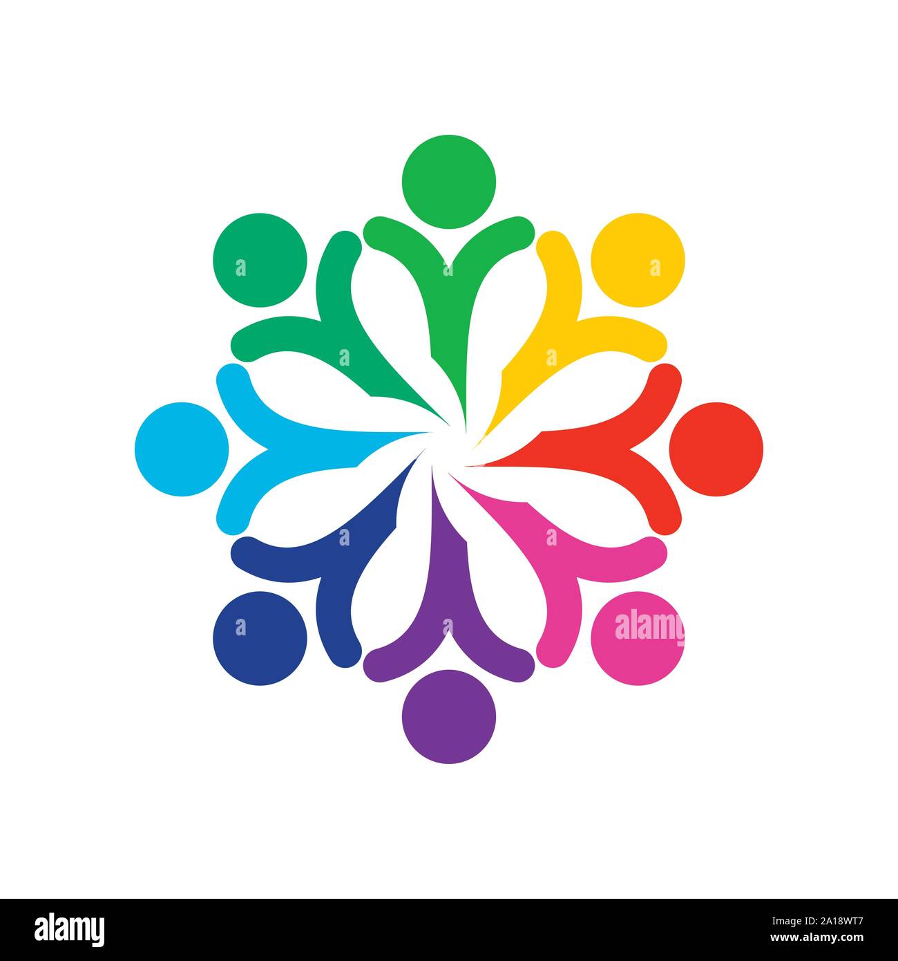 Felice astratti Persone figura geometrica simbolo vettore Logo grafico del modello di progettazione Illustrazione Vettoriale