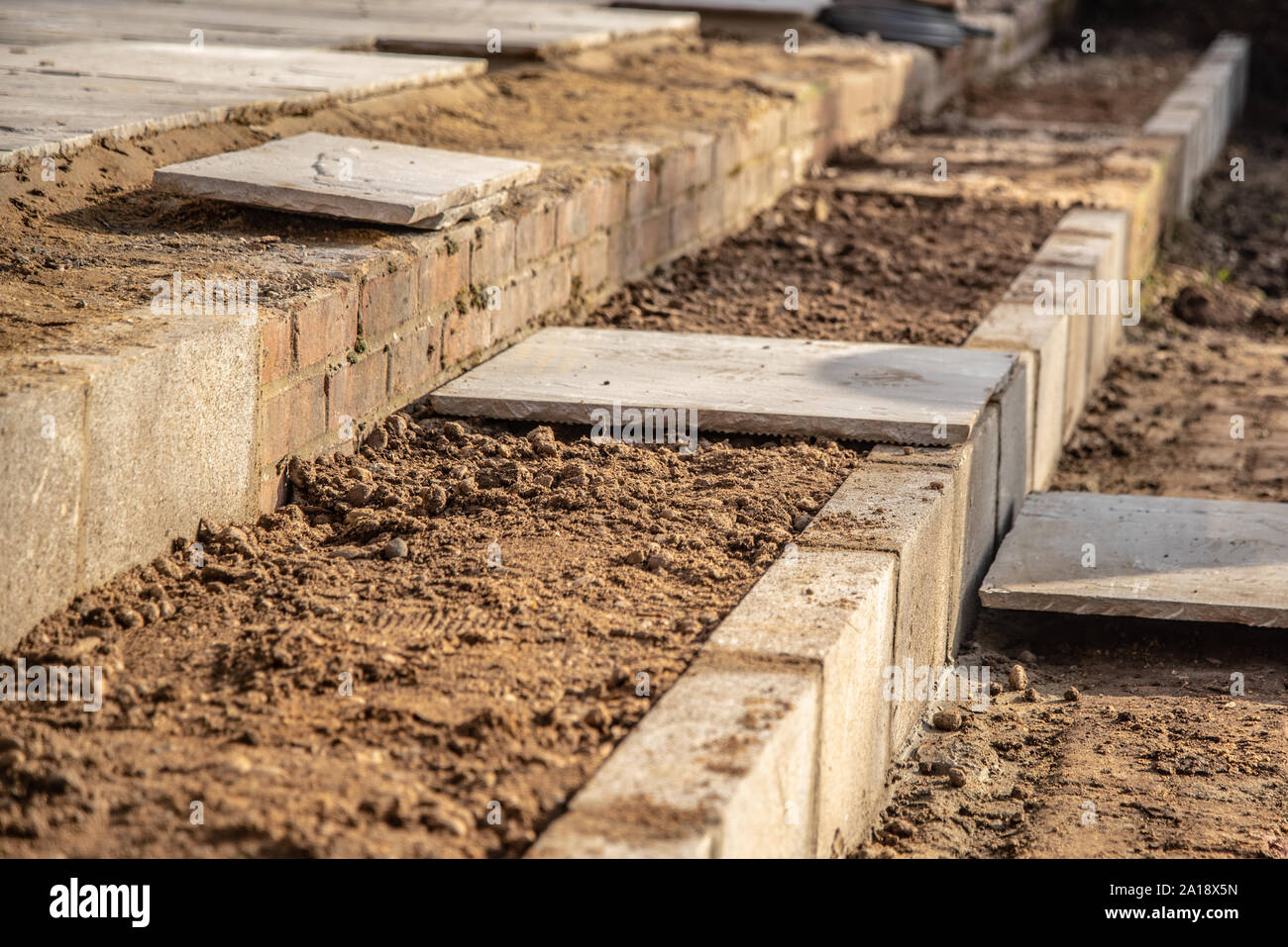 Di giardinaggio, blockwork, cotto, pavimentazione & Recinzioni Foto Stock