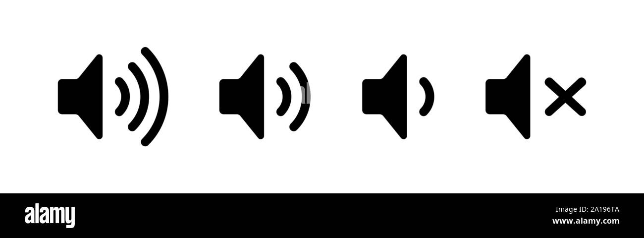 Consente di aumentare e ridurre l'icona del suono Imposta simboli del suono Illustrazione Vettoriale