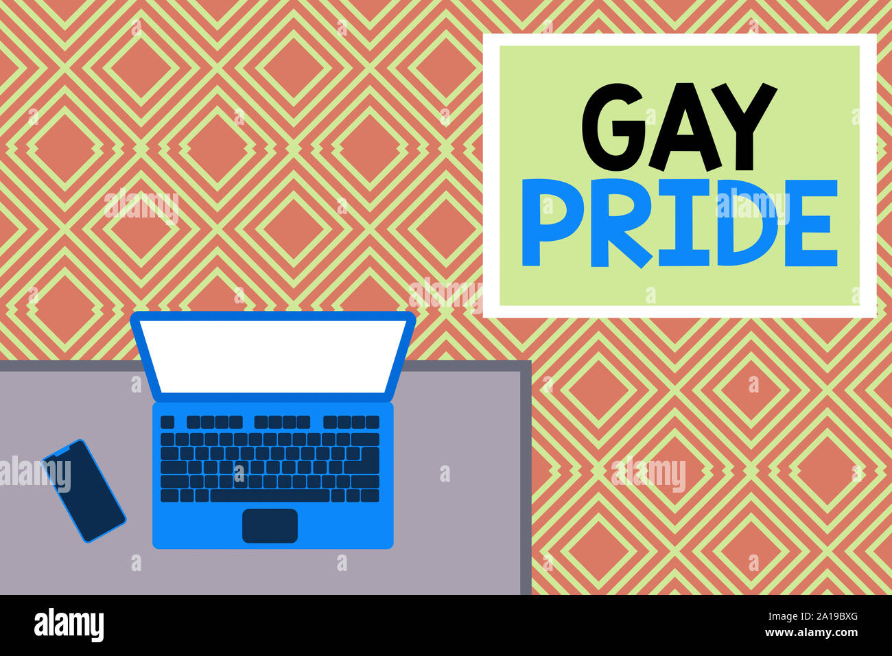 Conceptual la scrittura a mano che mostra il Gay Pride. Concetto significato dignità di un idividual che appartiene ad una analisi o woanalysis Office di lavoro plac Foto Stock