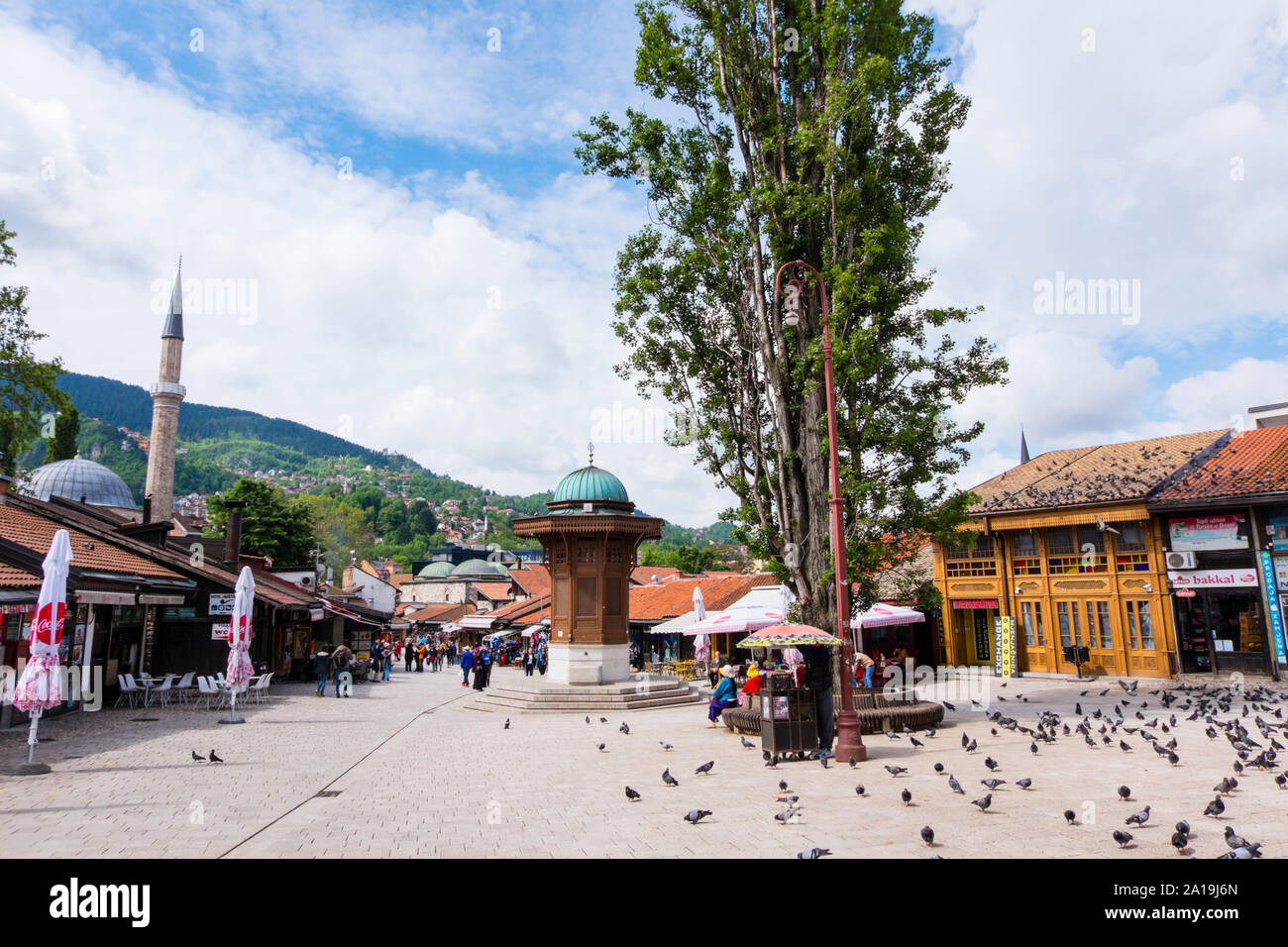 Sebilj, Piccione Square, Bascarsija, Sarajevo, Bosnia ed Erzegovina Foto Stock