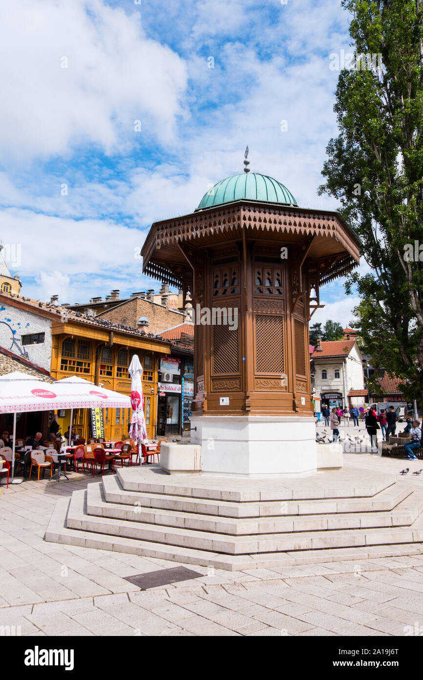 Sebilj, Piccione Square, Bascarsija, Sarajevo, Bosnia ed Erzegovina Foto Stock