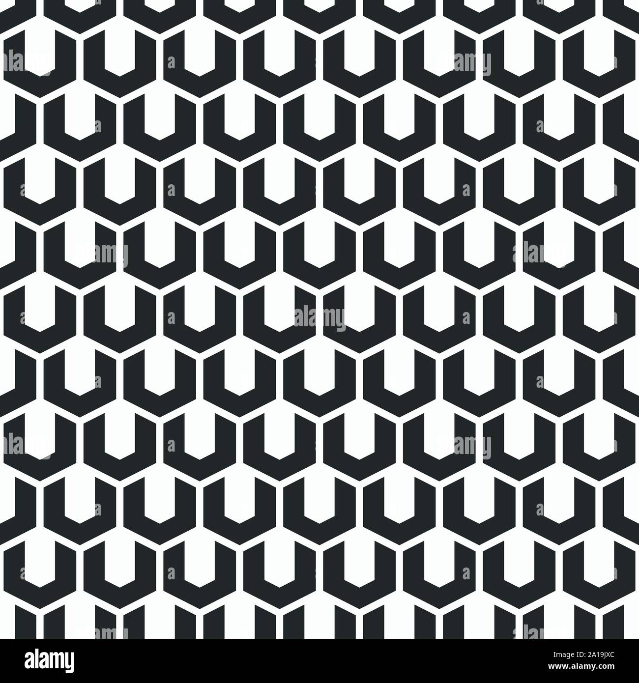 Geometrica astratta seamless pattern. Moderna ed elegante struttura. Ripetizione piastrelle geometriche di elementi esagonali. Il contrasto geometrico sfondo senza giunture. Illustrazione Vettoriale