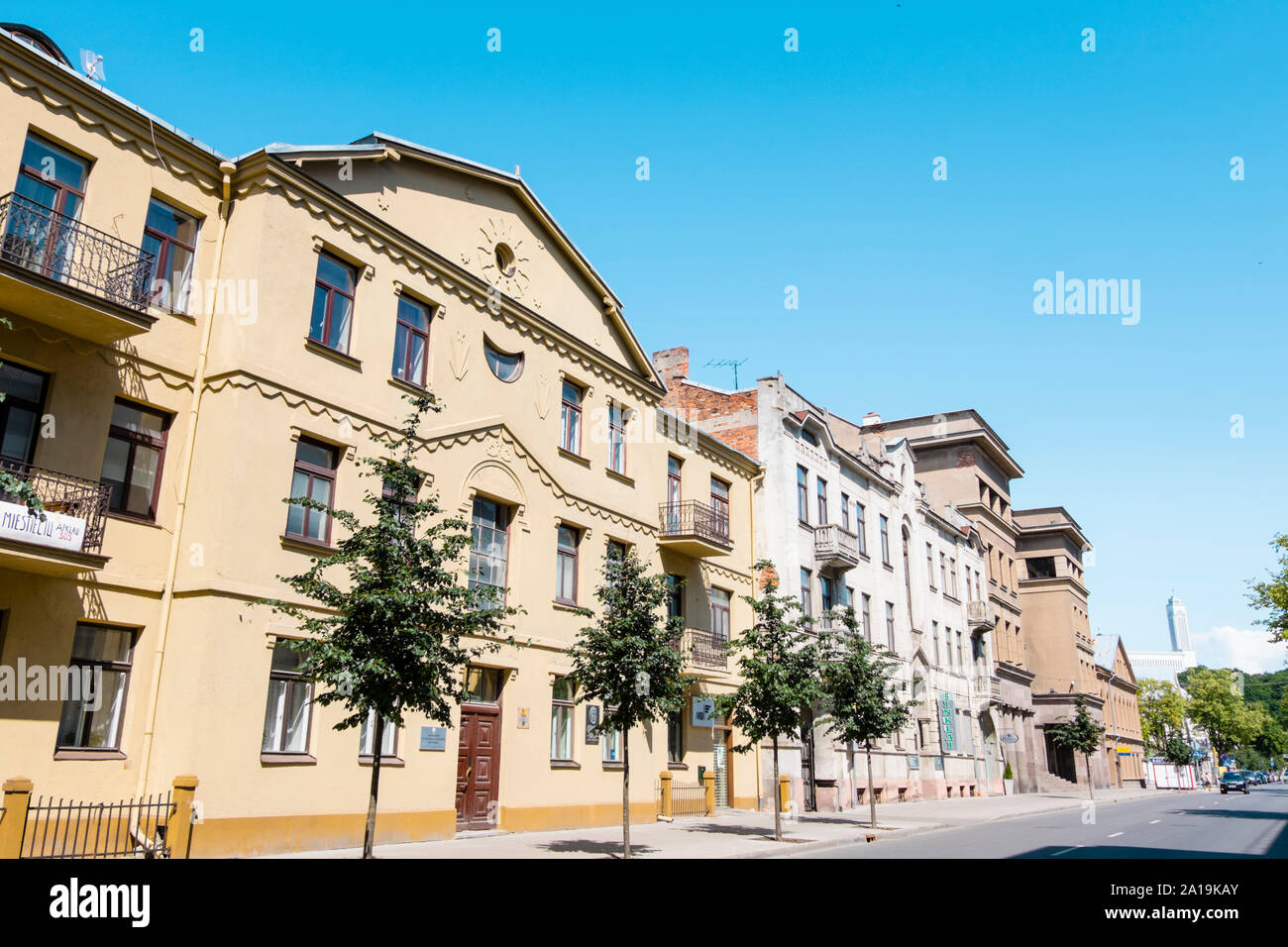 Mickeviciaus gatve, Naujamiestis, new town, Kaunas, Lituania Foto Stock