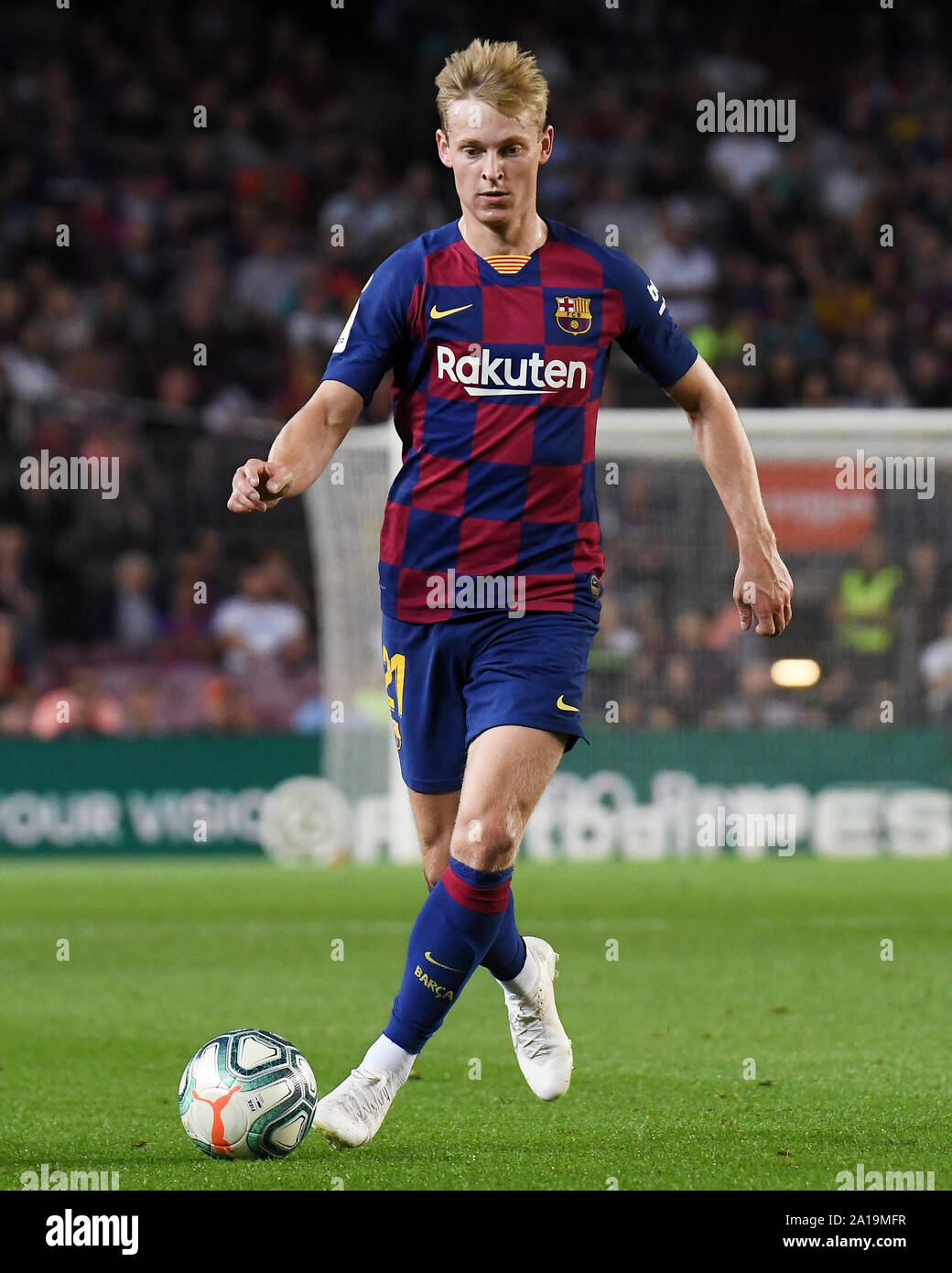 Frenkie de Jong del FC Barcelona durante la partita FC Barcellona v Villarreal CF, di LaLiga, stagione 2019/2020, data 6. Stadio Camp Nou. Barcelona, Spagna, 24 set 2019. Foto Stock