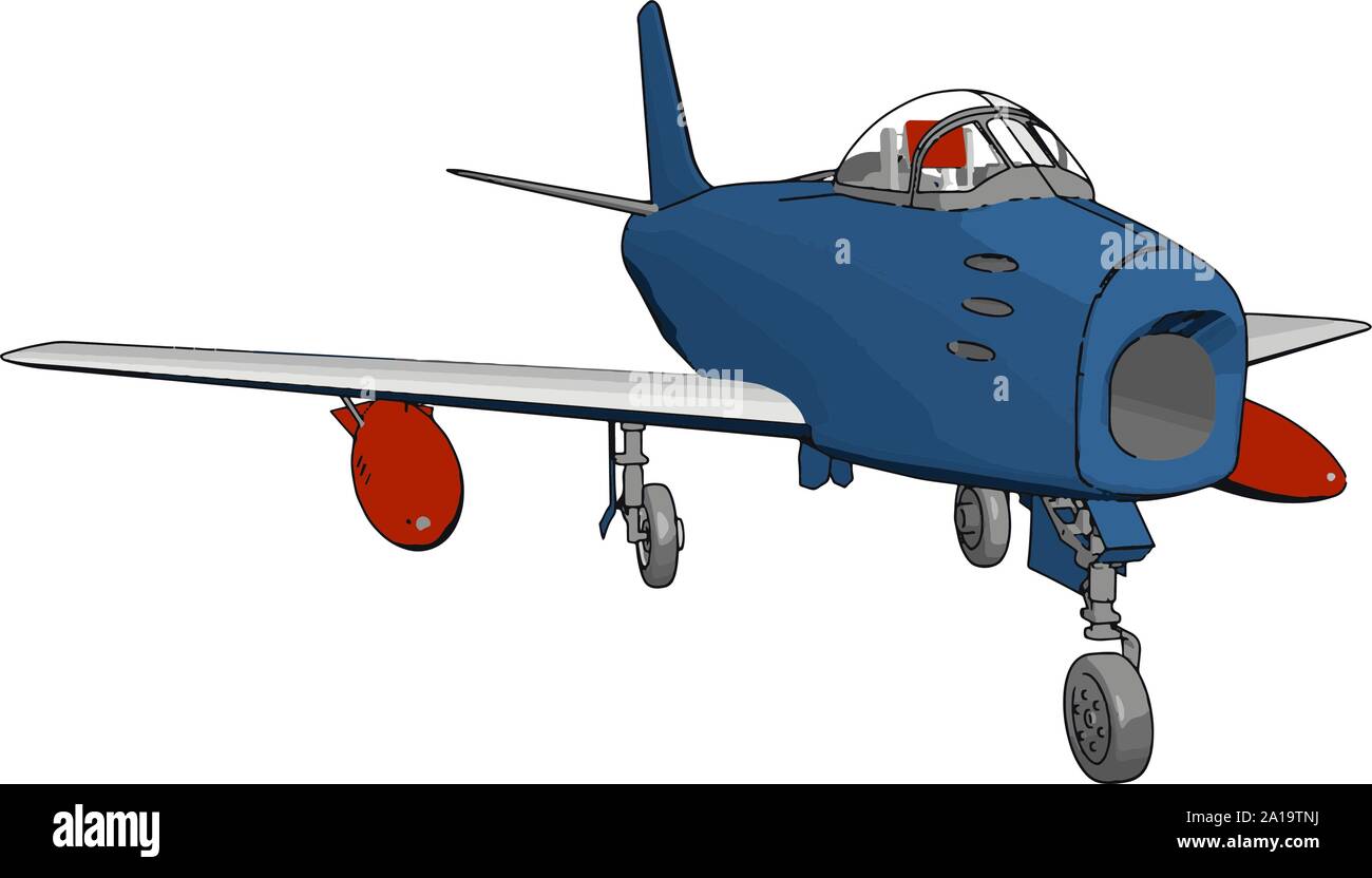 Blue Air bombardiere, illustrazione, vettore su sfondo bianco. Illustrazione Vettoriale