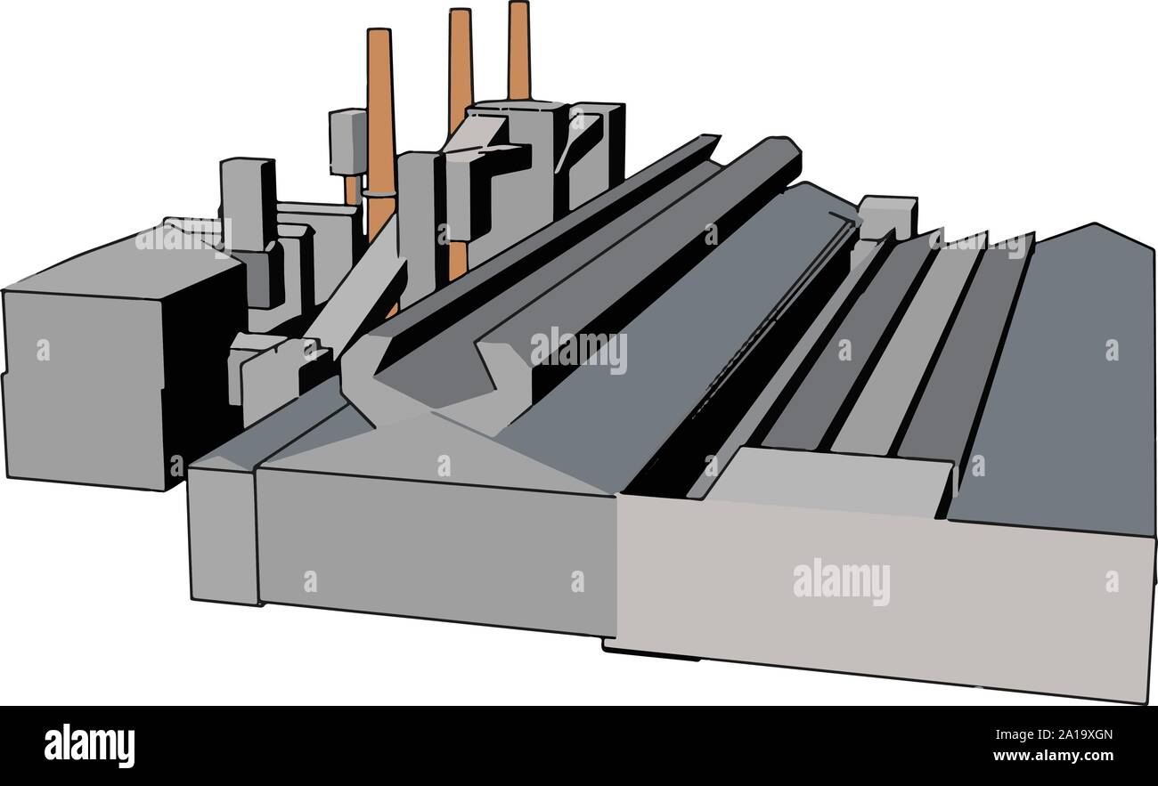 Grande fabbrica, illustrazione, vettore su sfondo bianco. Illustrazione Vettoriale