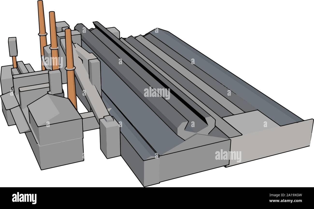Grande fabbrica, illustrazione, vettore su sfondo bianco. Illustrazione Vettoriale