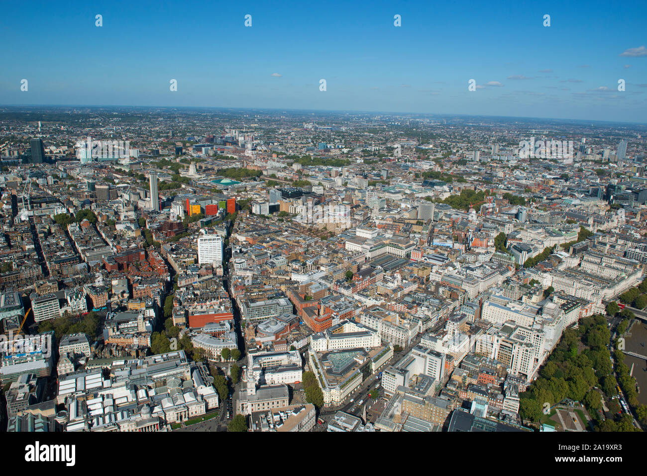 Soho, Holborn e Theatreland come si vede dall'aria. Foto Stock