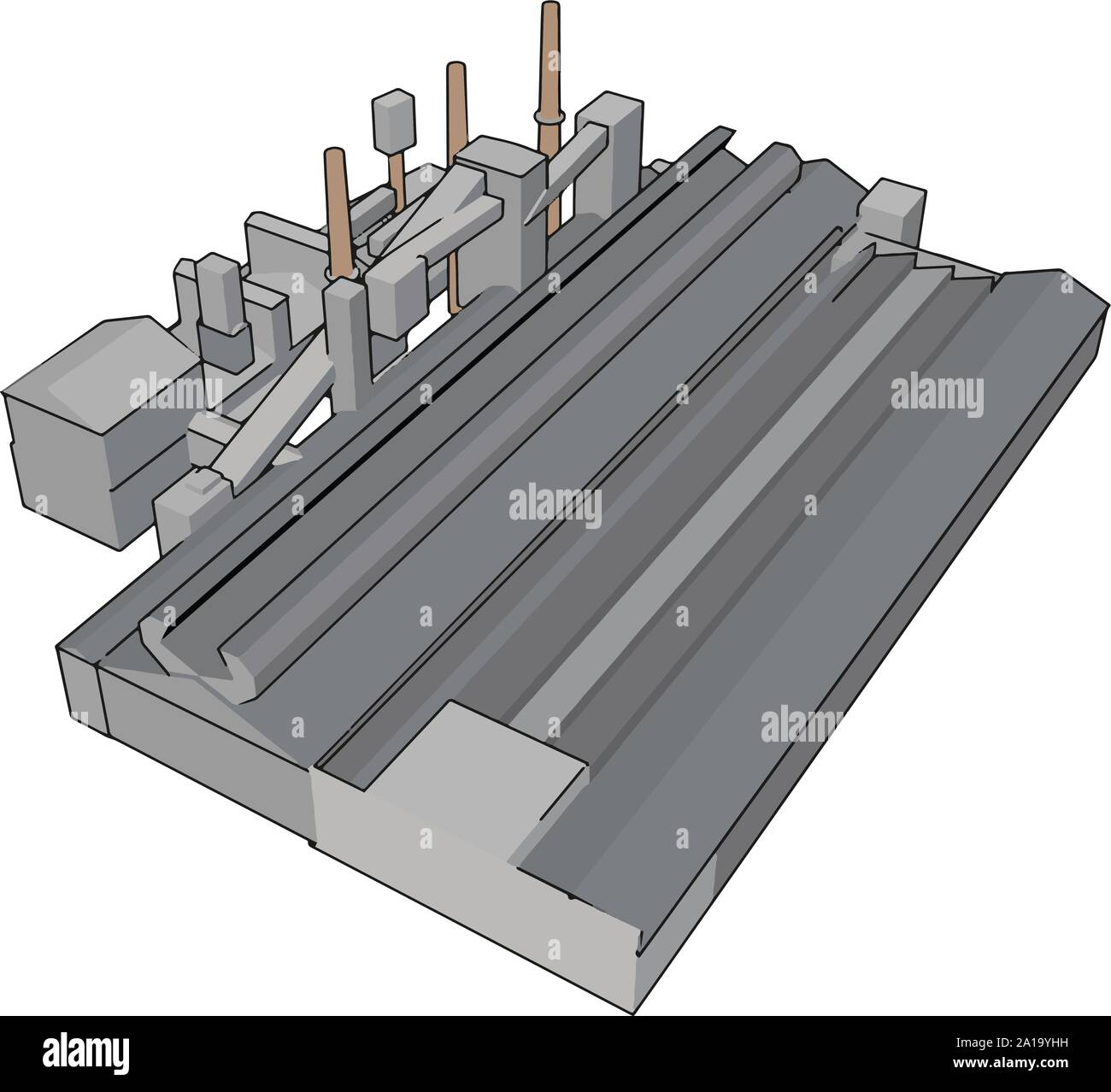 Grande fabbrica, illustrazione, vettore su sfondo bianco. Illustrazione Vettoriale