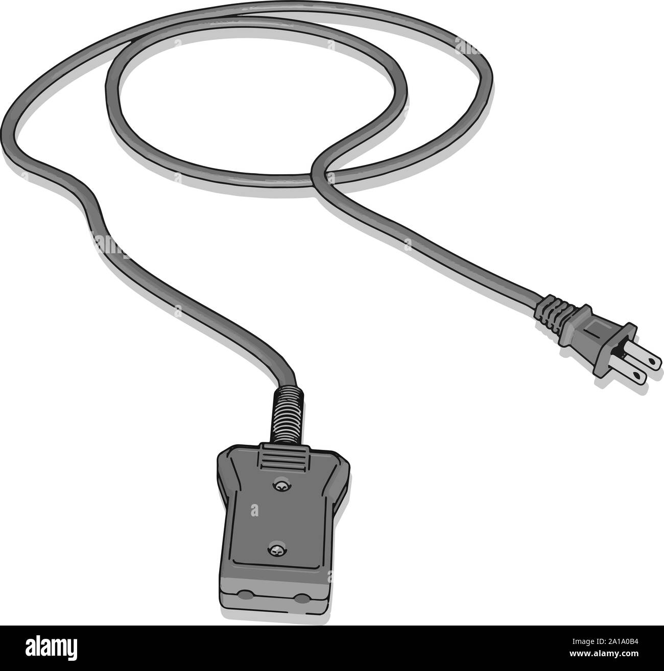 Cavo elettrico, illustrazione vettore su sfondo bianco. Illustrazione Vettoriale
