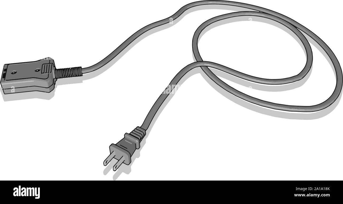 Cavo elettrico, illustrazione vettore su sfondo bianco. Illustrazione Vettoriale