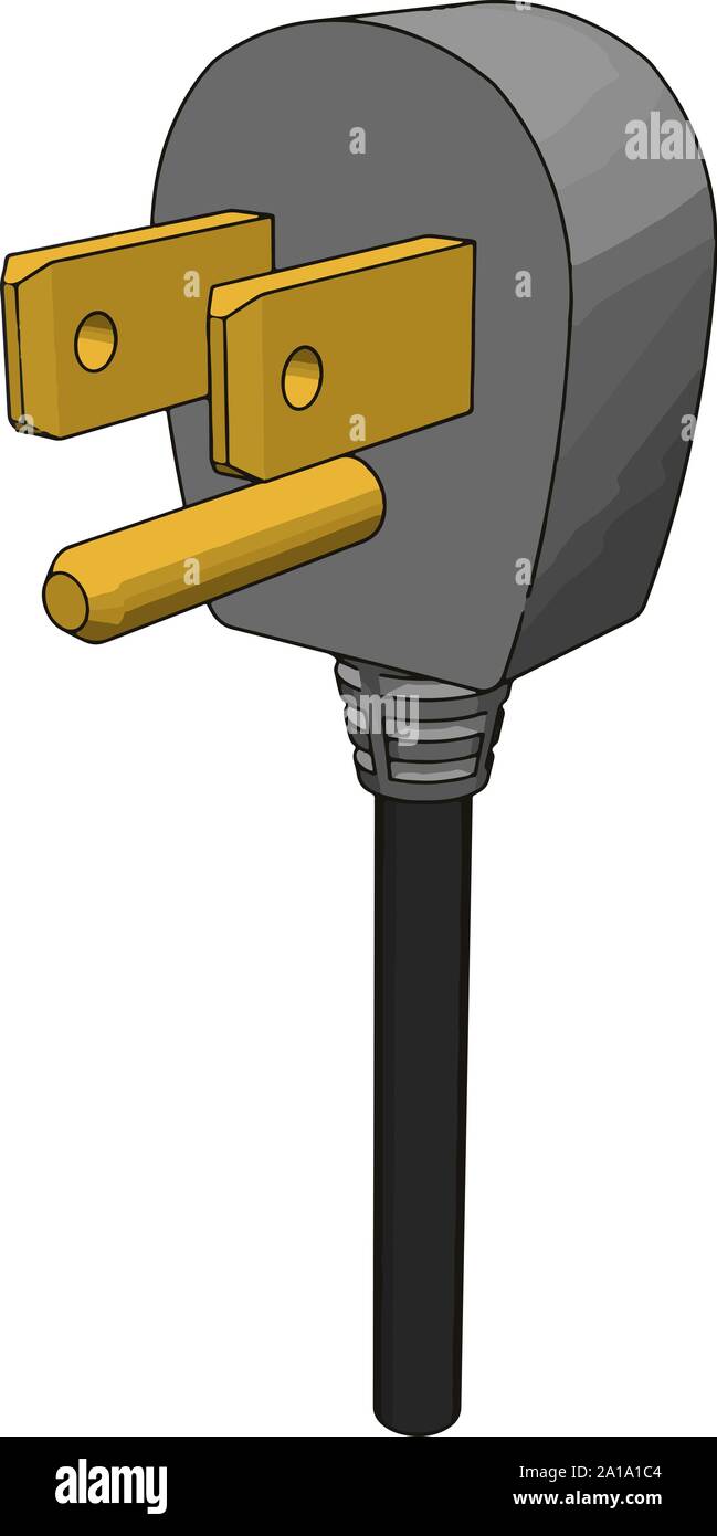 Cavo elettrico, illustrazione vettore su sfondo bianco. Illustrazione Vettoriale