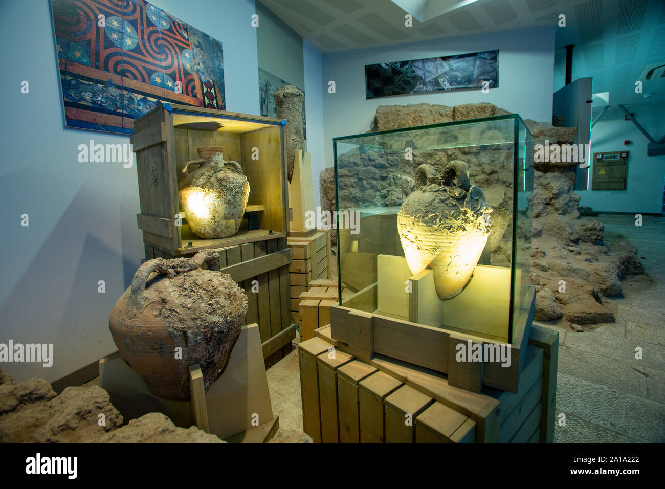 Il Centro Visitatori della Vecchia Jaffa, tour dei siti archeologici Foto Stock