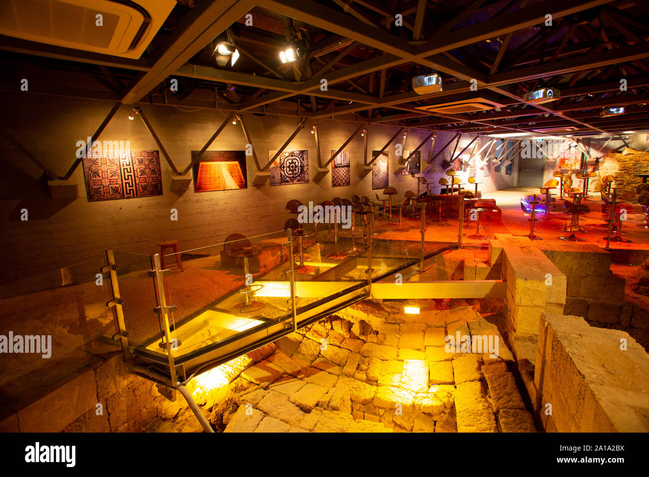 Il Centro Visitatori della Vecchia Jaffa, tour dei siti archeologici Foto Stock