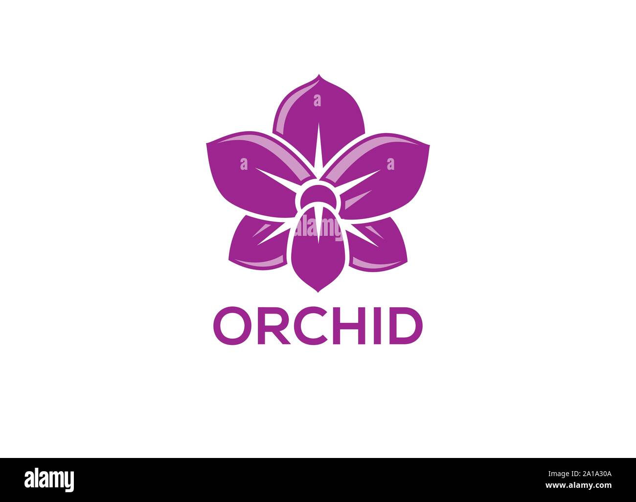 Orchid fiore vettore isolato su sfondo bianco, orchidea vettore logo, Orchidea fiore logo design, orchidea fiore, Orchidee Logo vettoriale Illustrazione Vettoriale