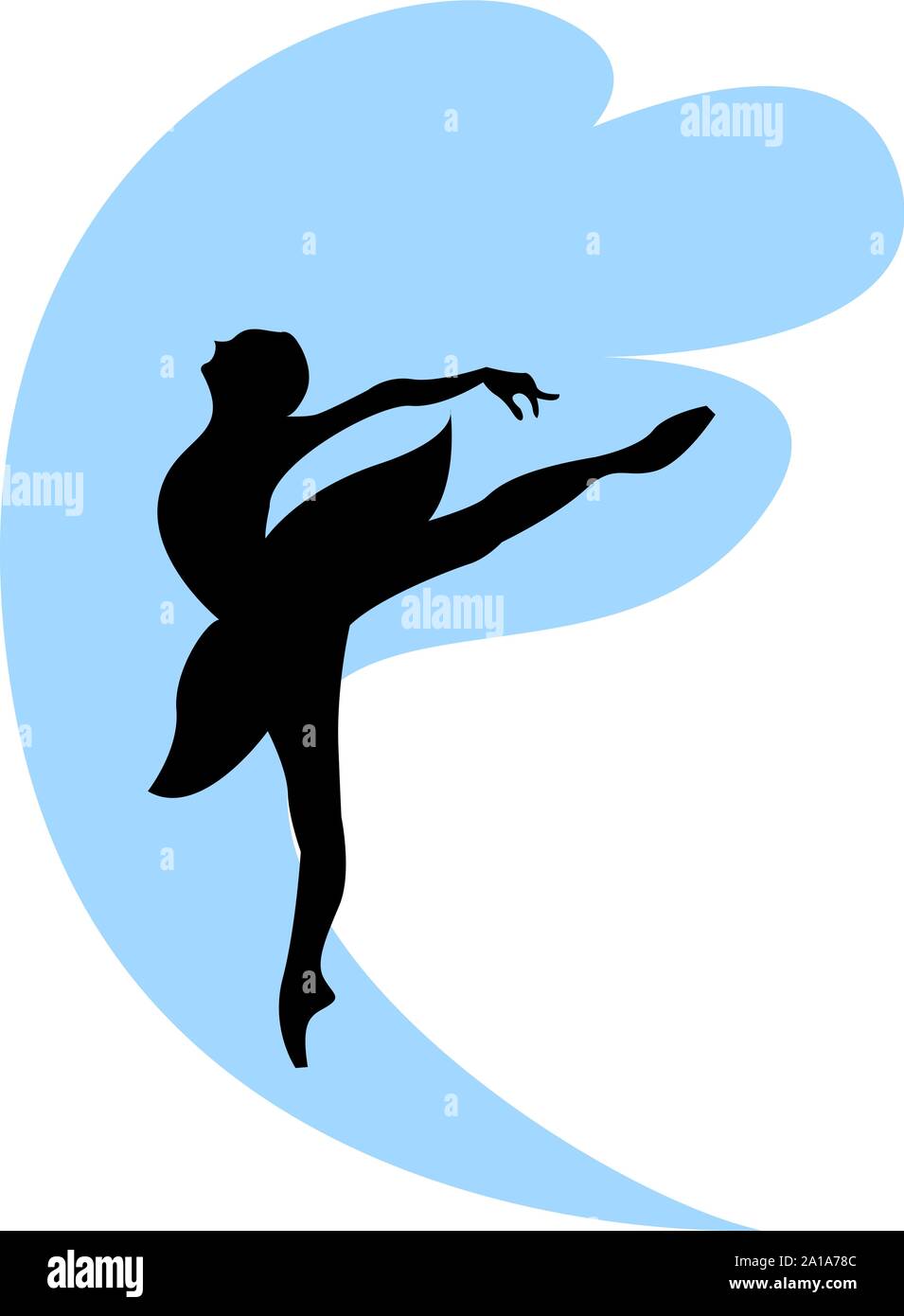 Ballerina di danza, illustrazione, vettore su sfondo bianco. Illustrazione Vettoriale