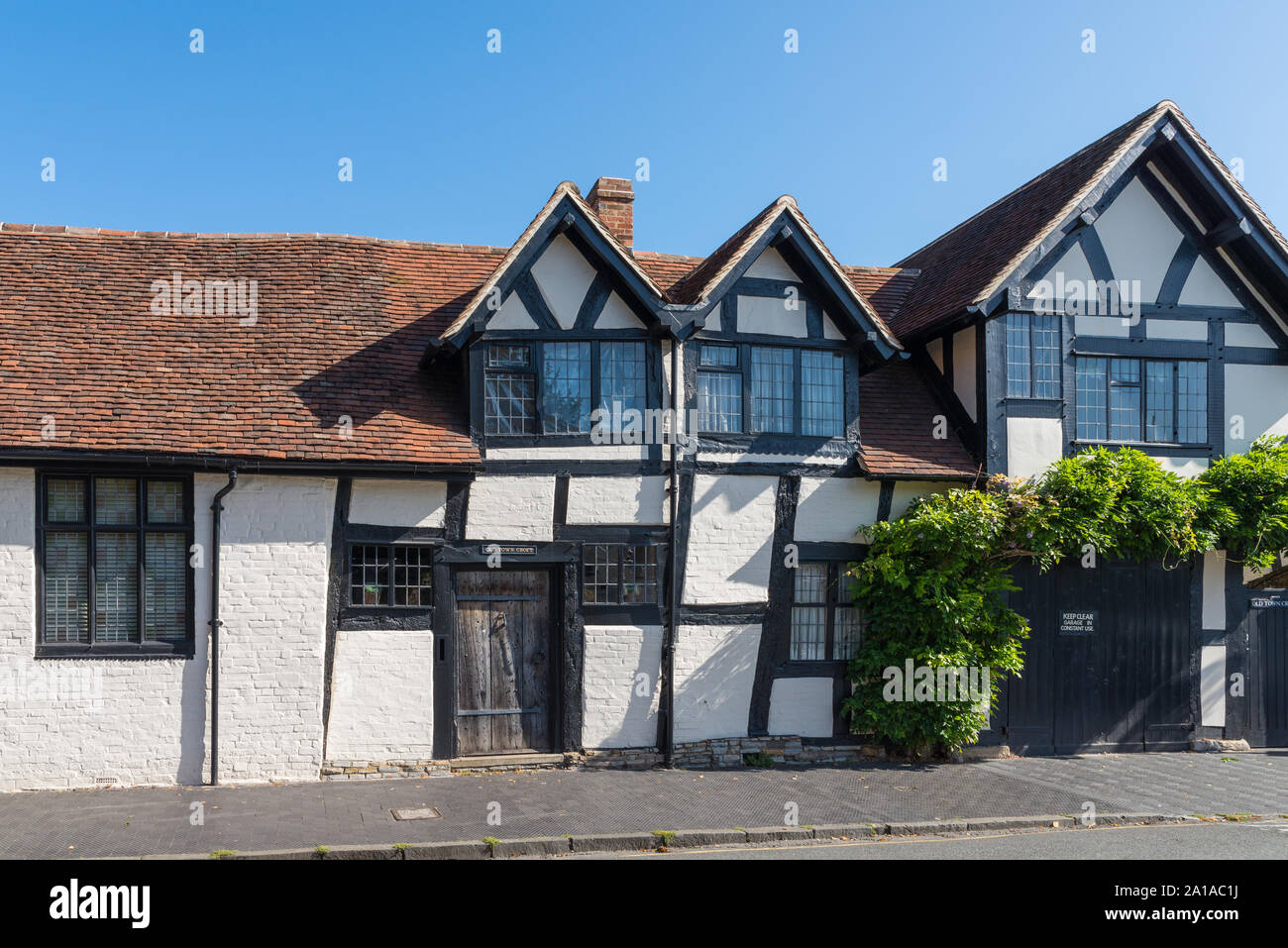 Città Vecchia Croft è un tardo XVI secolo legno a casa di città nella zona vecchia della città di Stratford-upon-Avon, Warwickshire Foto Stock