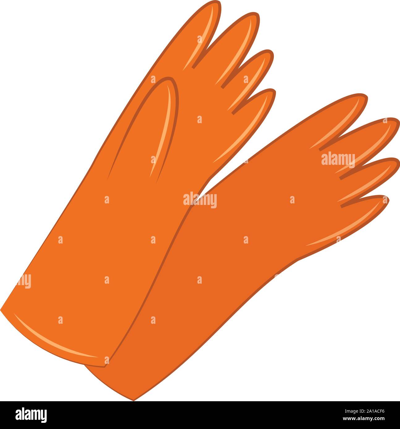 Guanti di protezione arancione, illustrazione vettore su sfondo bianco. Illustrazione Vettoriale