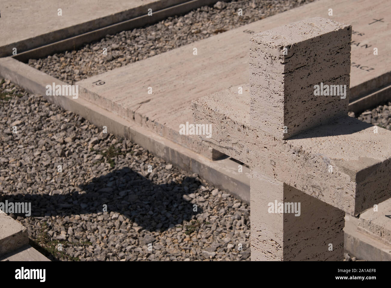 Polacco il Cimitero di guerra di Monte Cassino in estate, Italia Foto Stock