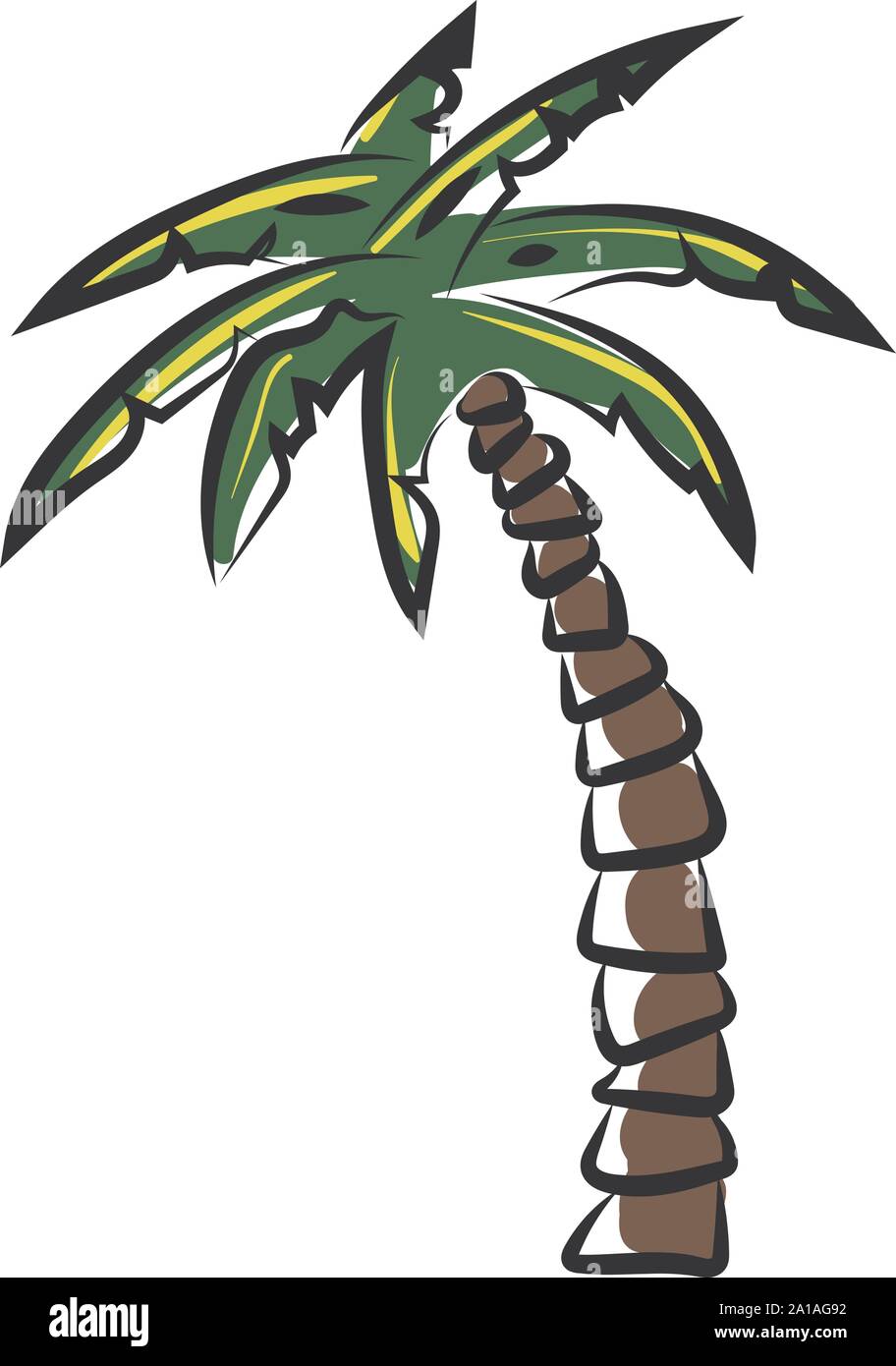 Palm tree, illustrazione vettore su sfondo bianco. Illustrazione Vettoriale
