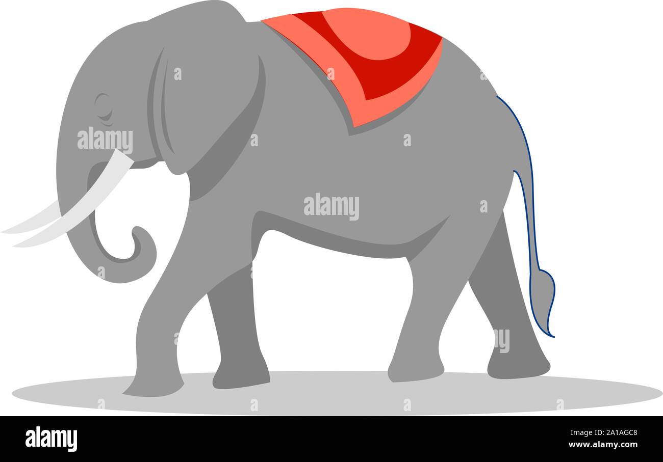 L'elefante indiano, illustrazione vettore su sfondo bianco. Illustrazione Vettoriale