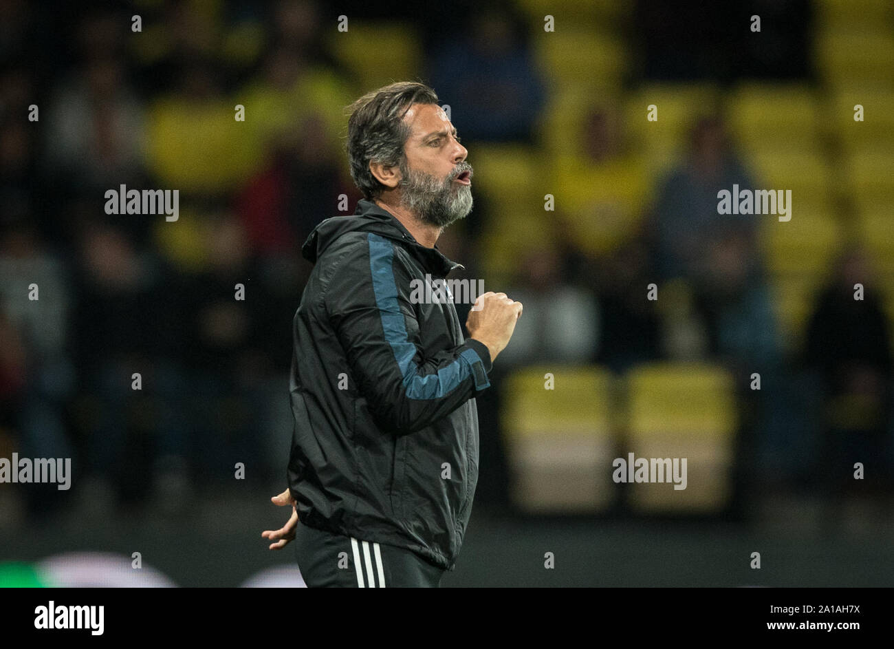 Watford manager Quique S‡nchez Flores durante il Carabao Cup match tra Watford e Swansea City a Vicarage Road, Watford, in Inghilterra il 24 settembre 2019. Foto di Andy Rowland. Foto Stock