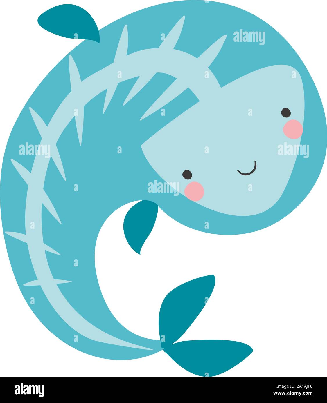 Strano pesce, illustrazione, vettore su sfondo bianco. Illustrazione Vettoriale