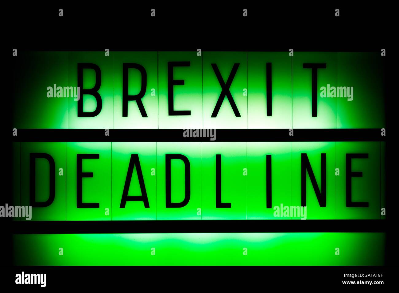 Scadenza Brexit, illuminata in primo piano Foto Stock