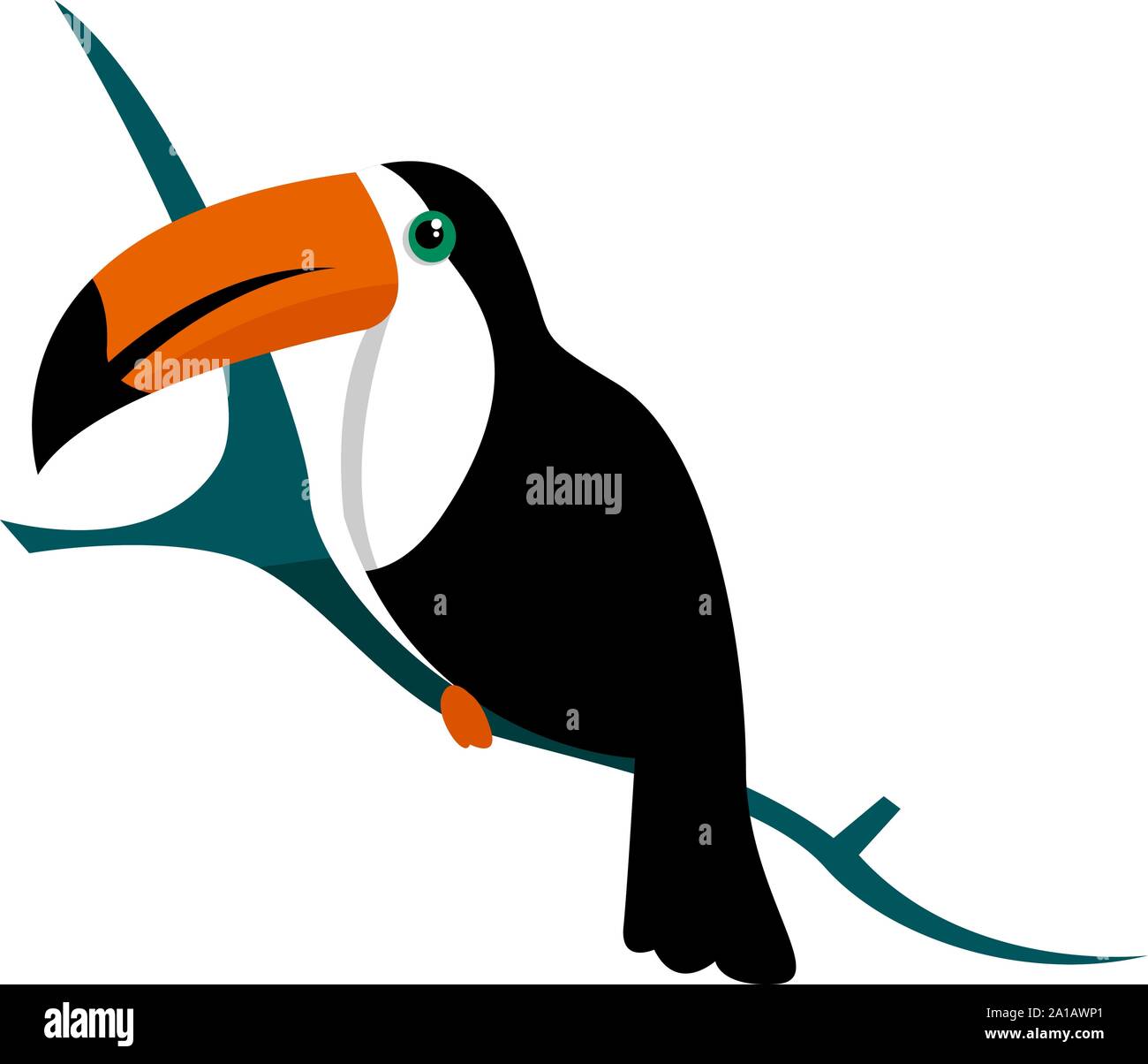 Toucan, illustrazione vettore su sfondo bianco. Illustrazione Vettoriale