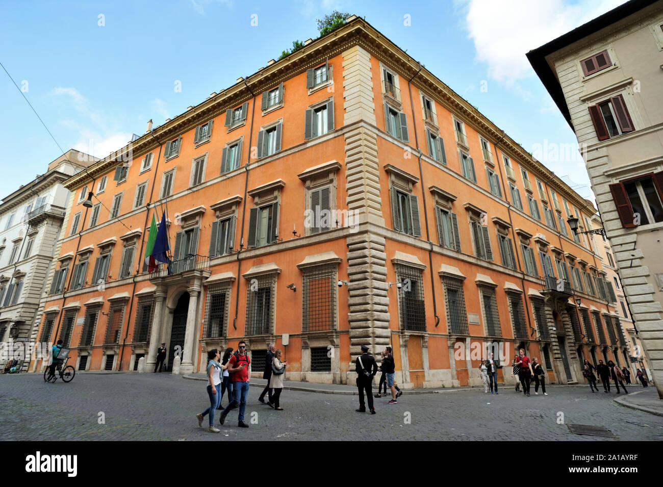 Italia, Roma, Palazzo Giustiniani alla Dogana Vecchia Foto Stock
