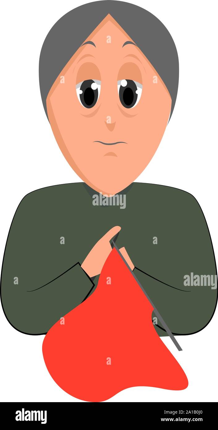 Nonna, illustrazione, vettore su sfondo bianco. Illustrazione Vettoriale