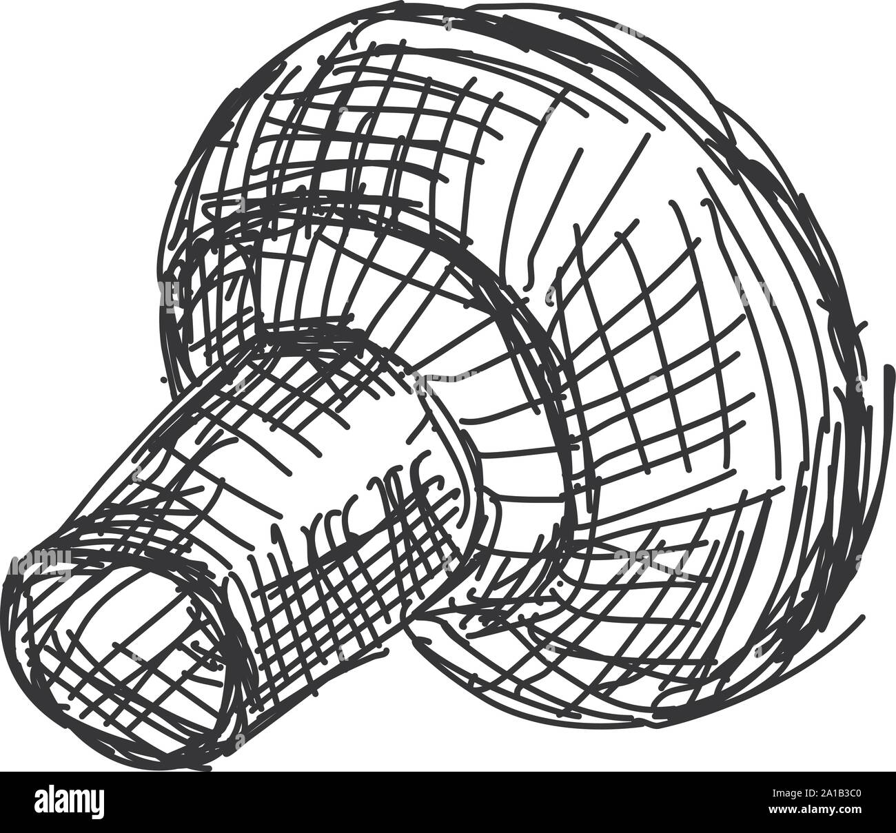 Disegno di fungo, illustrazione vettore su sfondo bianco. Illustrazione Vettoriale