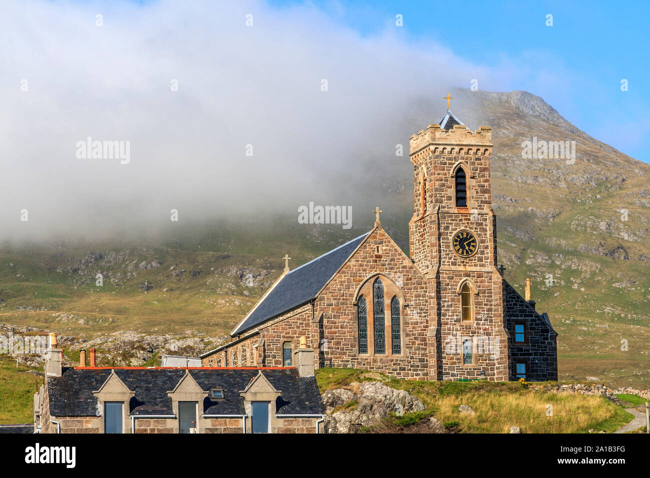 Isle of Barra castlebay, Western Isles, Ebridi Esterne, Scozia, UK UE Foto Stock