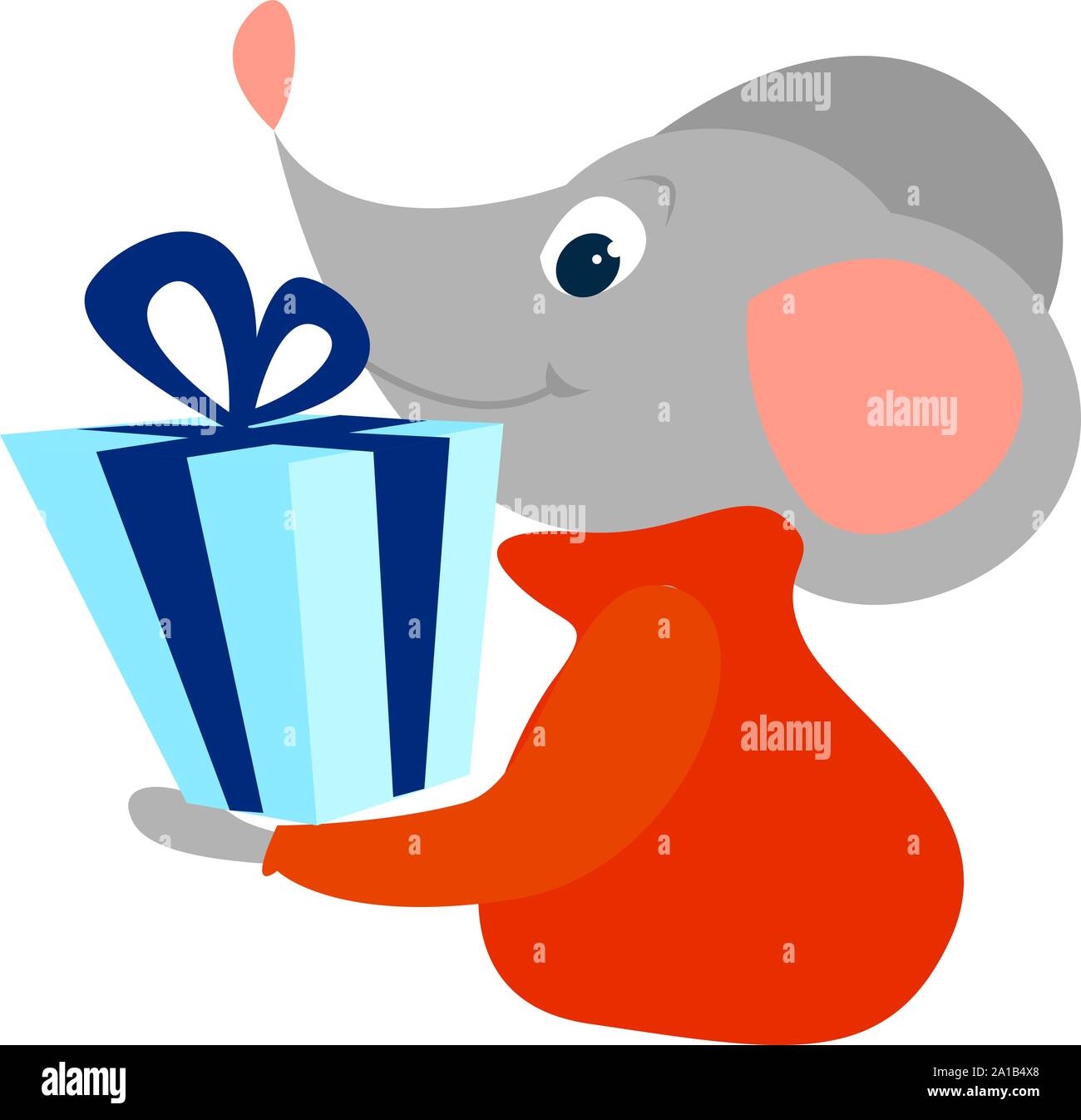 Mouse con presente, illustrazione vettore su sfondo bianco. Illustrazione Vettoriale